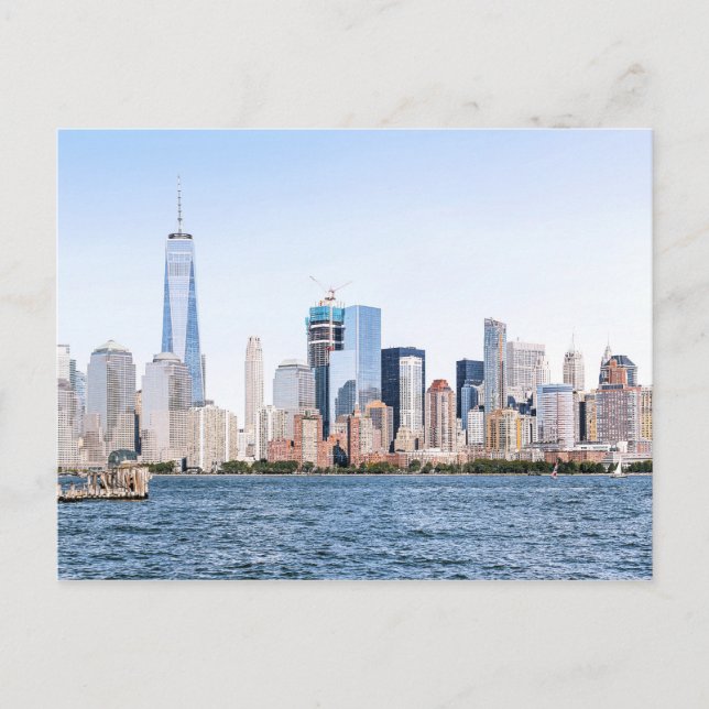 Lower Manhattan Colour Sketch Postcard (Front)