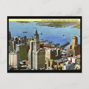 Lower Manhattan, New York City Vintage Postcard