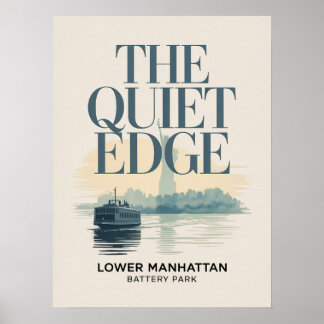 Lower manhattan skyline and harbour poster