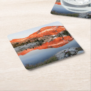 Lower Ottoway Lake Sunset - Yosemite Square Paper Coaster
