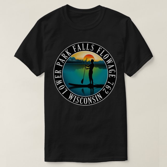 Lower Park Falls Flowage 762 Wisconsin Paddleboard T-Shirt (Design Front)