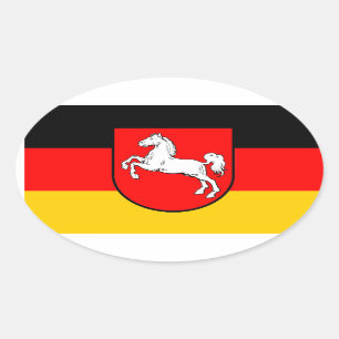 Lower Saxony flag Oval Sticker