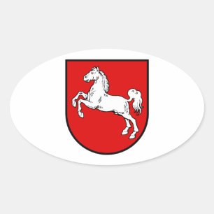 Lower Saxony (Germany) Coat of Arms Oval Sticker