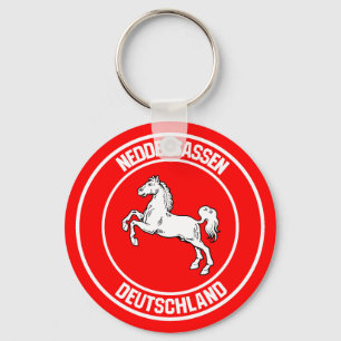 Lower Saxony Round Emblem Key Ring