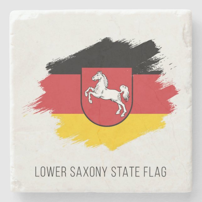 Lower Saxony State Flag Stone Coaster (Front)
