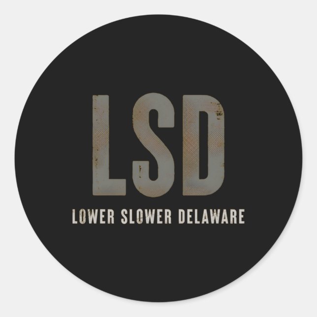 Lower Slower Delaware Classic Round Sticker (Front)