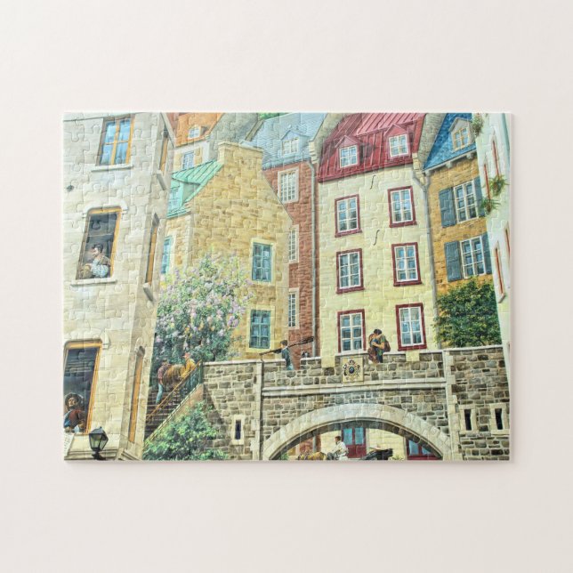 Lower Town Quebec Mural & Fresco. Jigsaw Puzzle (Horizontal)