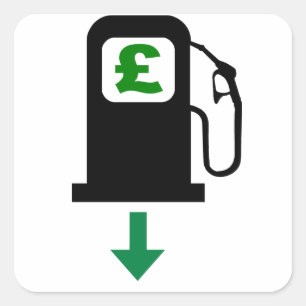 Lower UK Petrol Prices Square Sticker