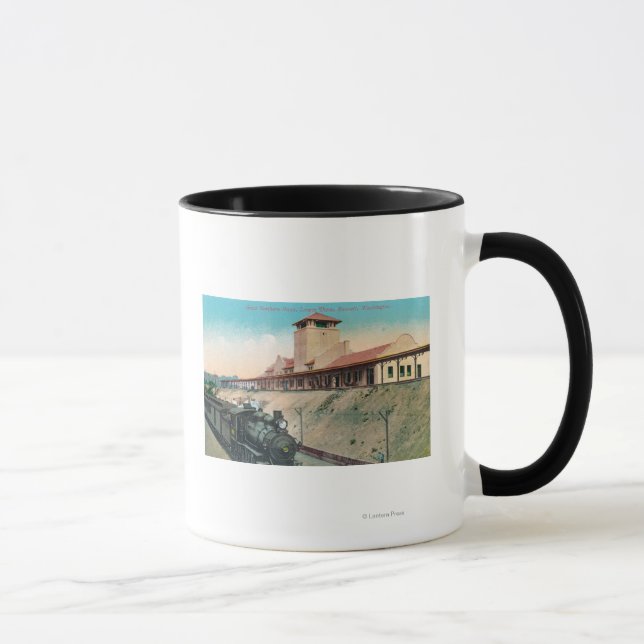 Lower View of Great Northern Depot and Train Mug (Right)