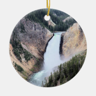 Lower Yellowstone Falls at Yellowstone National Pk Ceramic Ornament