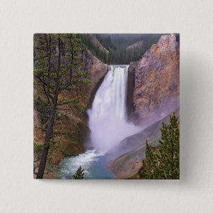 Lower Yellowstone Falls, Grand Canyon of 15 Cm Square Badge