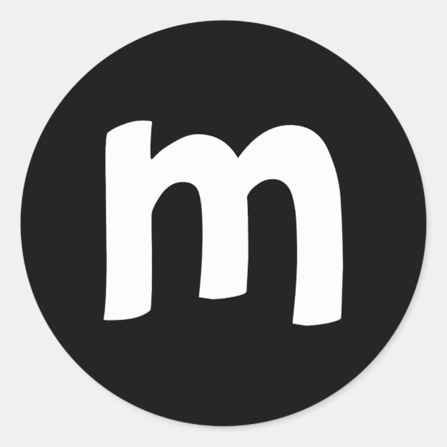 Lowercase Alphabet m Classic Round Sticker (Front)
