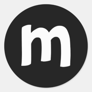 Lowercase Alphabet m Classic Round Sticker
