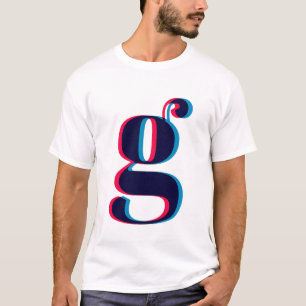 Lowercase Letter G Anaglyphic Monogram T-Shirt