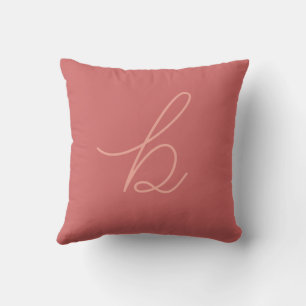 Lowercase Script Letter Salmon Cushion
