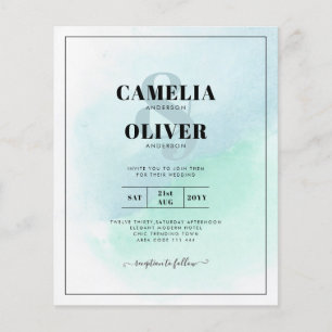 Lowest BUDGET All-in-1 Wedding Sea Glass Teal   Flyer
