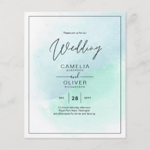 Lowest BUDGET All-in-1 Wedding Sea Glass Teal   Flyer