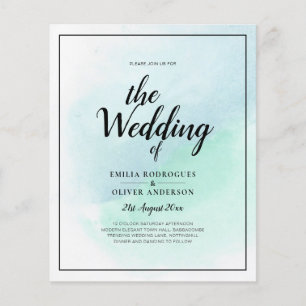 Lowest BUDGET All-in-1 Wedding Sea Glass Teal   Flyer