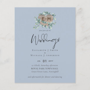 Lowest BUDGET Eucalyptus Greenery Heart Wedding Fl Flyer