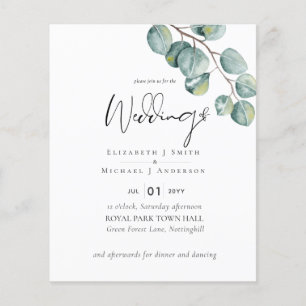 Lowest Budget Eucalyptus Greenery Wedding Flyer