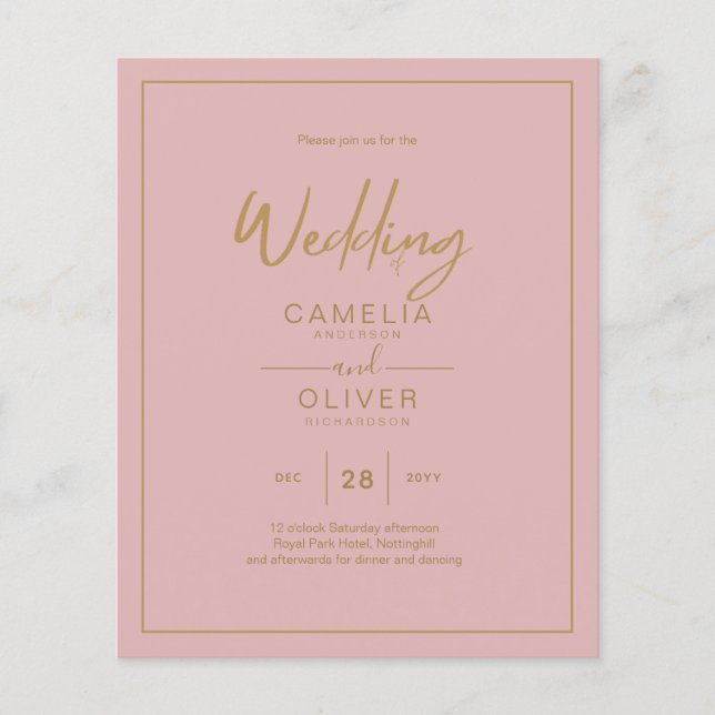 LOWEST BUDGET Gold Text Script Elegant Modern Flyer (Front)
