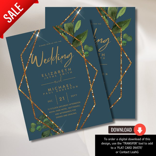 Lowest Budget Peacock Teal Floral Wedding Invite (Creator Uploaded)