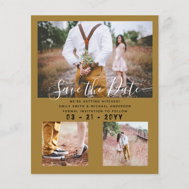 LOWEST BUDGET Photo Collage Save the Dates Modern Flyer (Front)