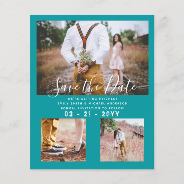 LOWEST BUDGET Photo Collage Save the Dates Modern Flyer (Front)