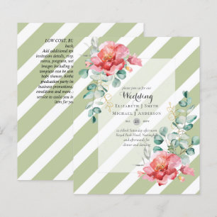 LOWEST BUDGET Red Floral Eucalyptus WEDDING Invite