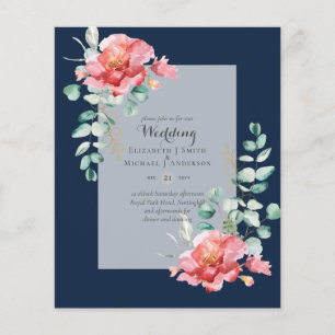 LOWEST BUDGET Red Floral Eucalyptus WEDDING Invite Flyer