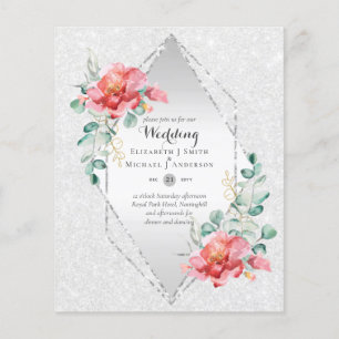 LOWEST BUDGET Red Floral Wedding Invites Flyer