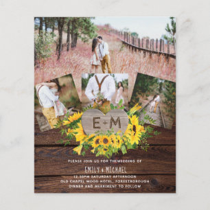 Lowest Budget Rustic Sunflowers Wedding Flyer