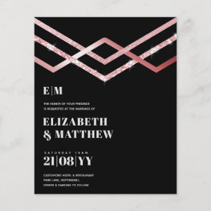 Lowest Budget Wedding FLYER Invite Glam Deco Chic