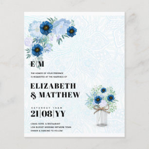 Lowest Budget Wedding FLYERS Boho Floral