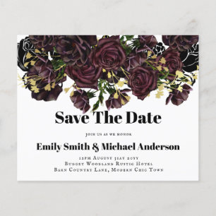 Lowest Budget Wedding FLYERS Dark Plum Marsala