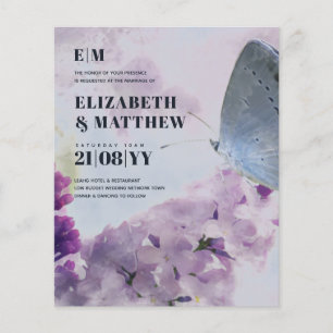 Lowest Budget Wedding FLYERS Lilac Butterfly