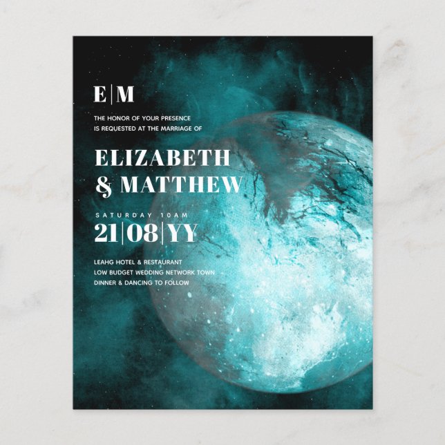 Lowest Budget Wedding FLYERS Midnight MOON (Front)
