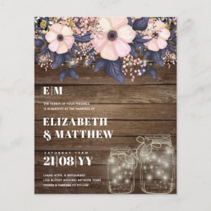 Lowest Budget Wedding FLYERS Pink Blue Floral