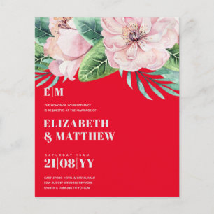 Lowest Budget Wedding FLYERS Pink Flowers Girly