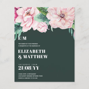 Lowest Budget Wedding FLYERS Pink Flowers Girly