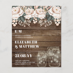 Lowest Budget Wedding FLYERS Pink Flowers Girly