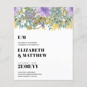 Lowest Budget Wedding FLYERS Purple Flowers