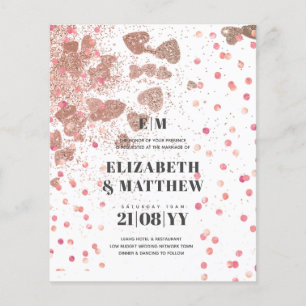 Lowest Budget Wedding FLYERS Rosegold Hearts
