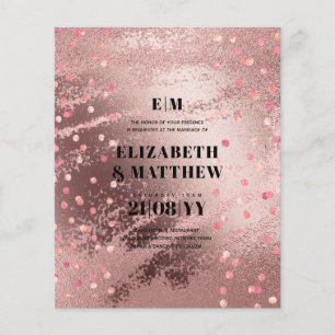Lowest Budget Wedding FLYERS Rosegold Metallic