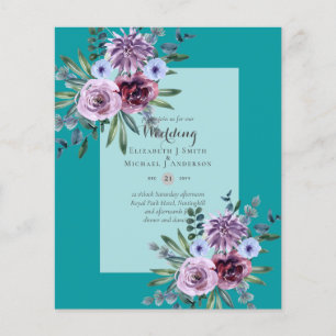 LOWEST BUDGET Wedding Invitations Plum Floral Flyer