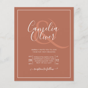 LOWEST BUDGET Wedding Terracotta Wedding Invite Flyer