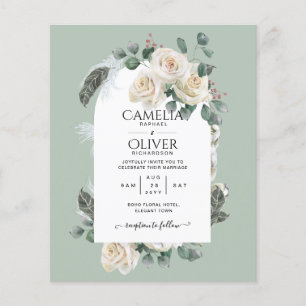 LOWEST BUDGET White Roses Elegant Wedding All in 1 Flyer