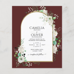 Lowest BUDGET White Roses Wedding Invites Arch Flyer