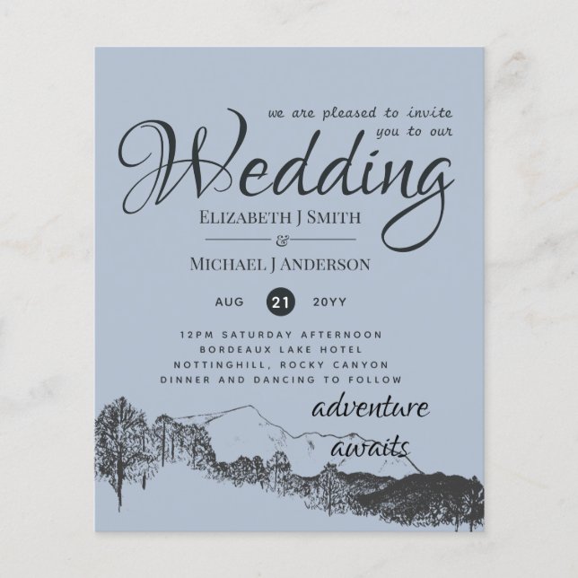 LOWEST PRICED Dusty Blue Mountains Budget Flyer (Front)