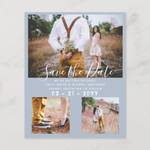 LOWEST PRICED Dusty Blue Photo Save the Date Flyer